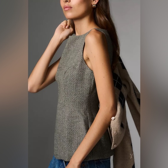 New Reformation x Anthropologie Nolyn Sleeveless Wool Blend Top Blouse Shirt - Picture 2 of 6